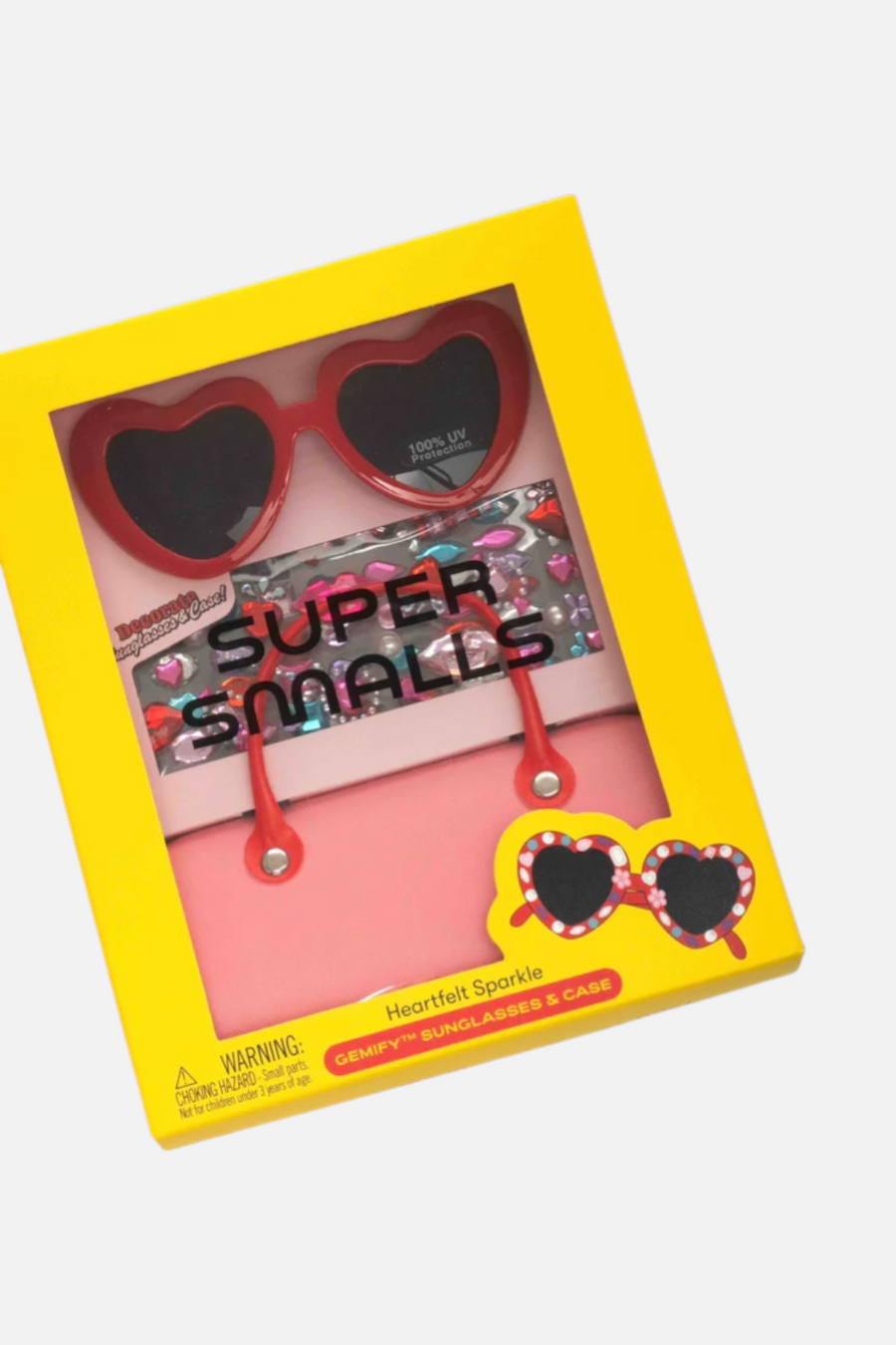 Super Smalls Heartfelt Sparkle Gemify™ Sunglasses + Case – front view