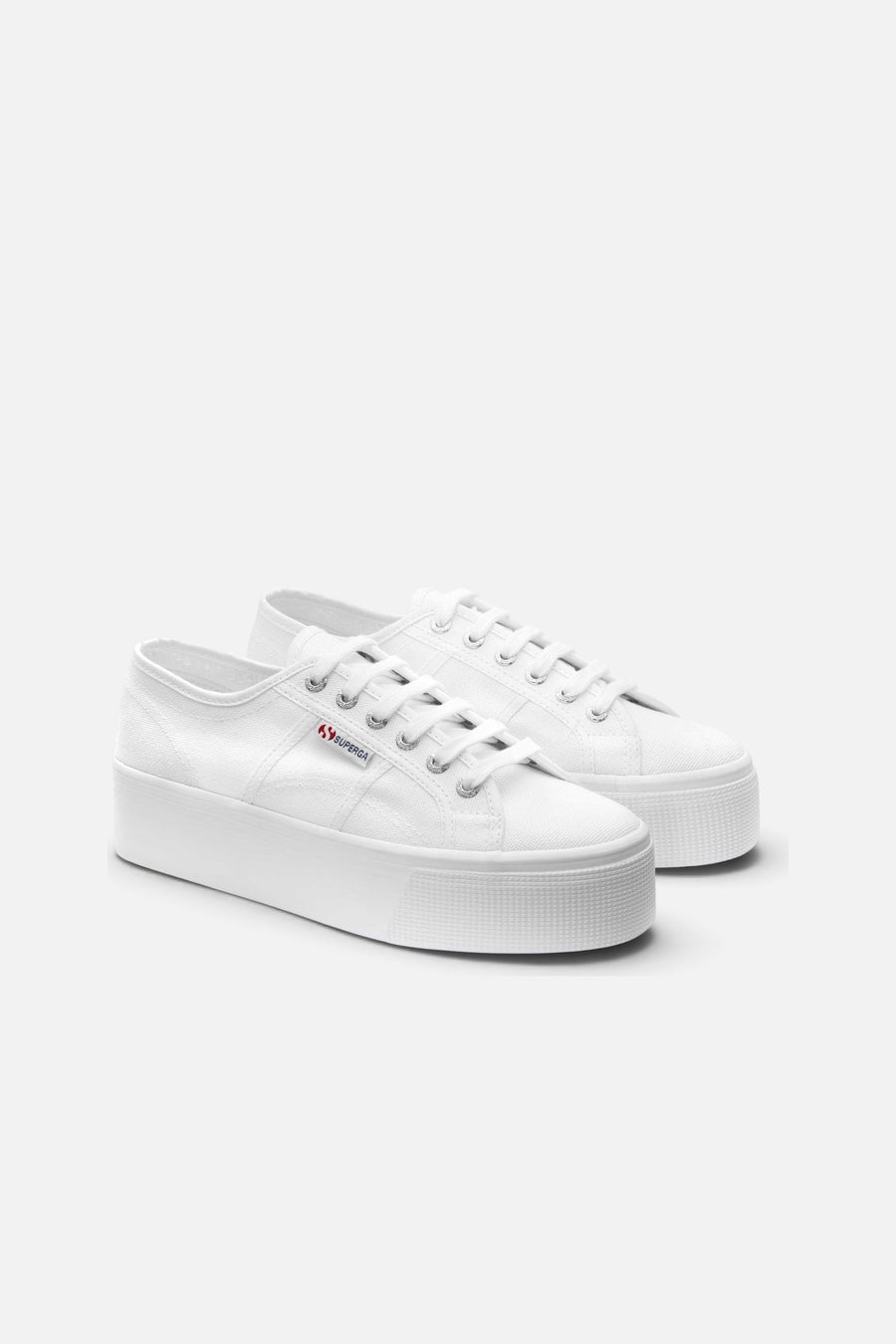 Superga 2790 Platform in White – three-quarter view