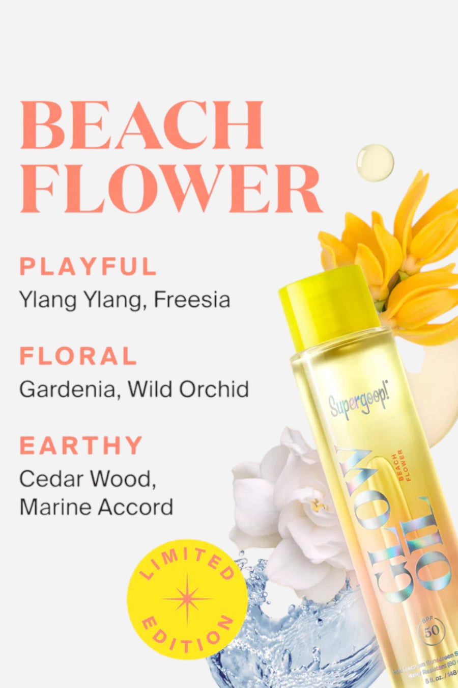 Supergoop Glow Oil SPF 50 Body Oil - Beach Flower Scent – side view