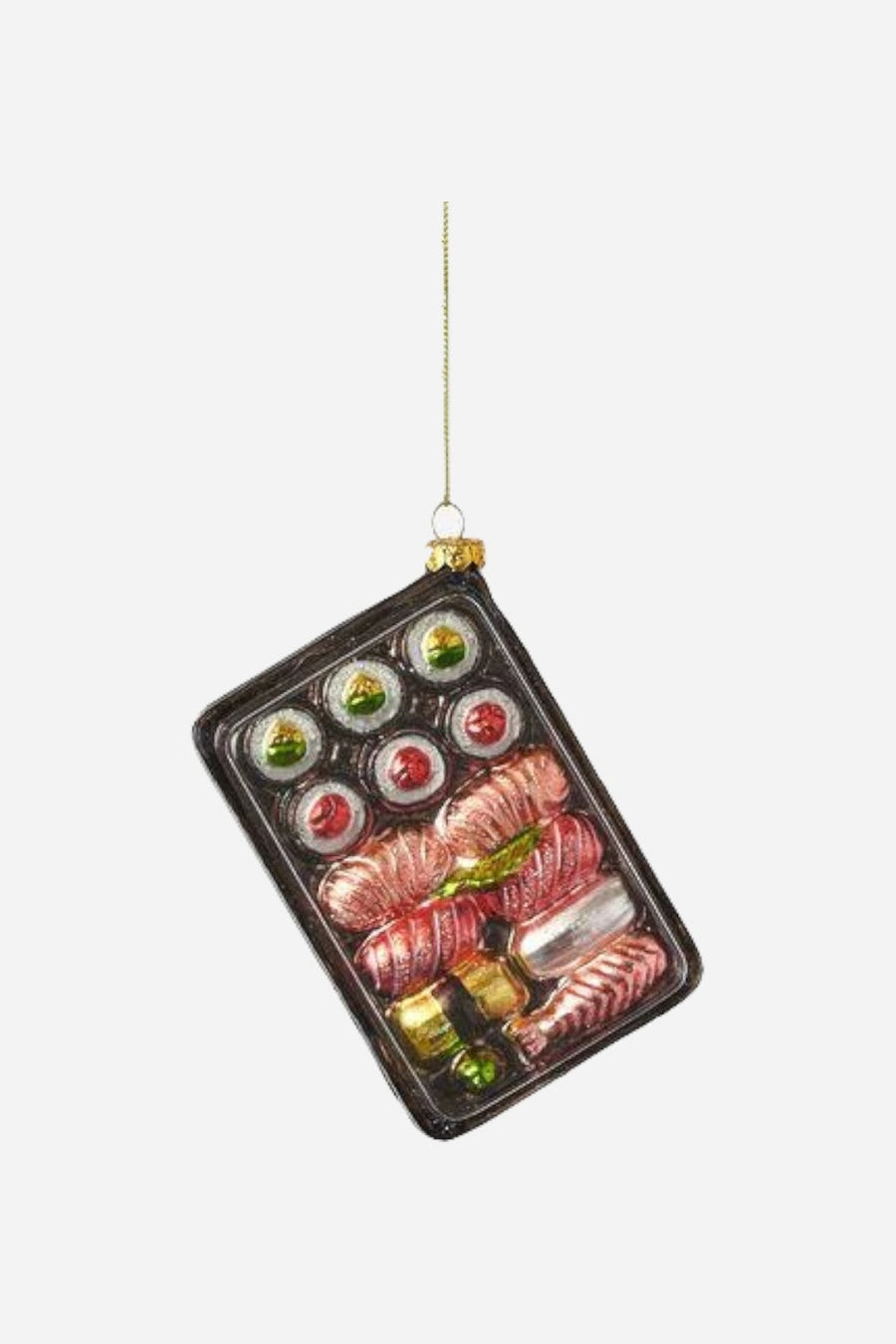 Sushi Bento Box Ornament – front view