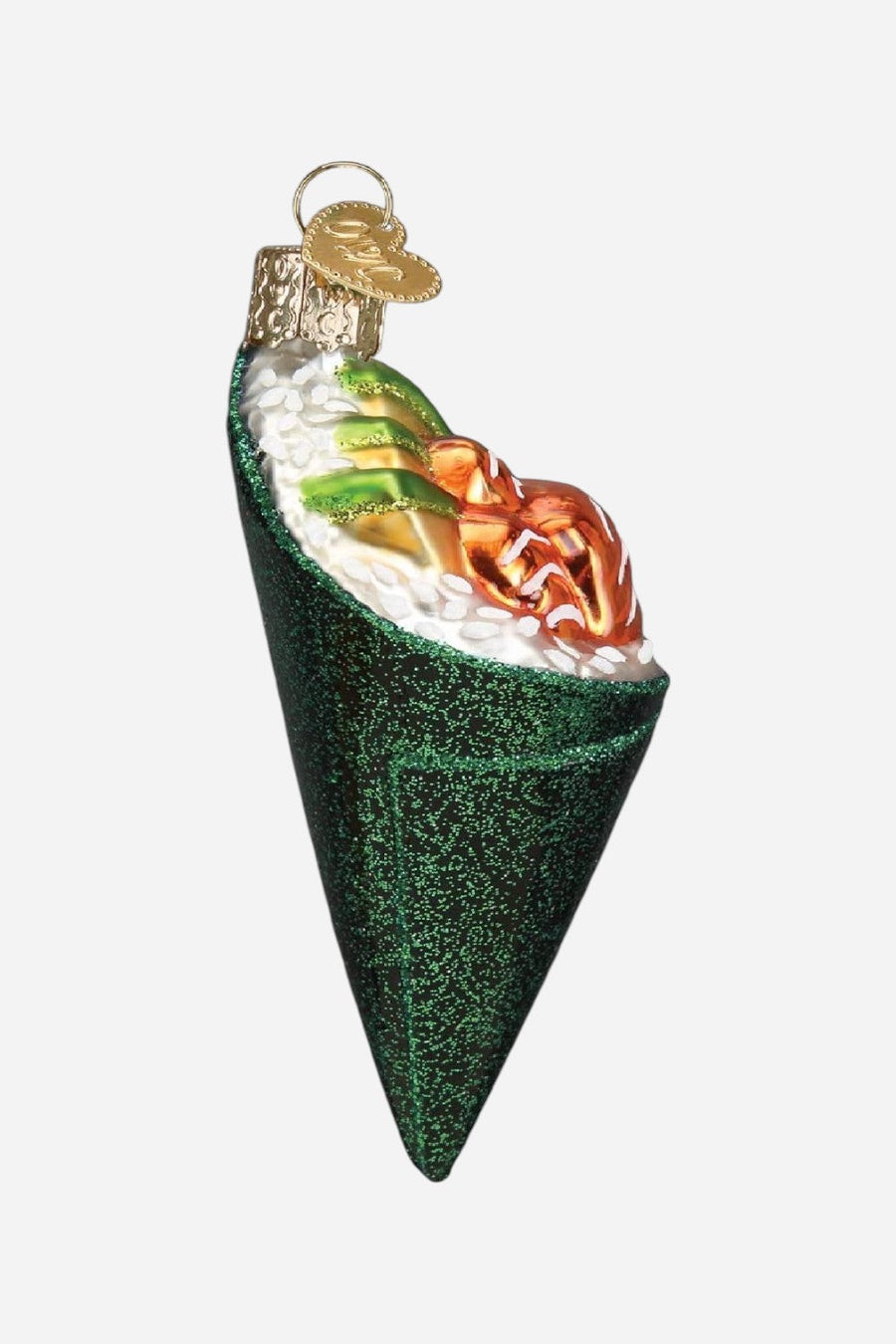 Sushi Hand Roll Ornament – back view