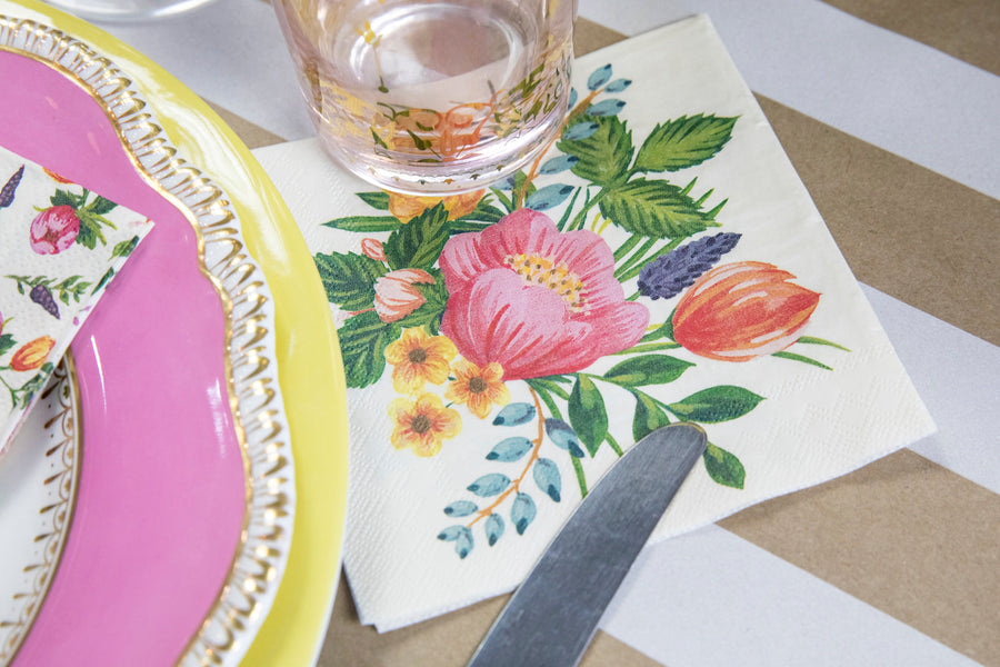 Sweet Garden Cocktail Napkins - Set of 20 – back view