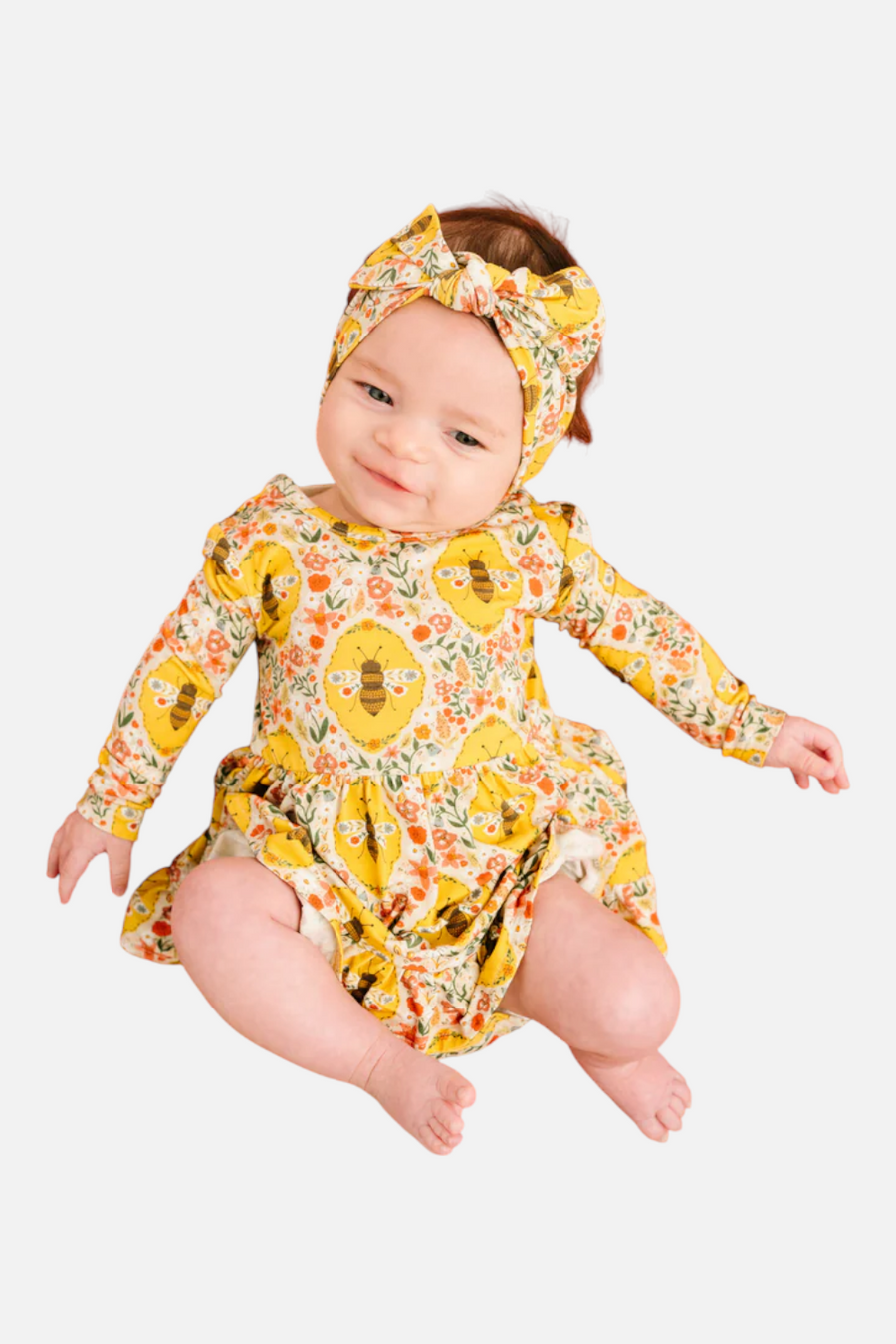 Little One Shop Infant Sweet Bee Long Sleeve Bodysuit Bamboo Dress