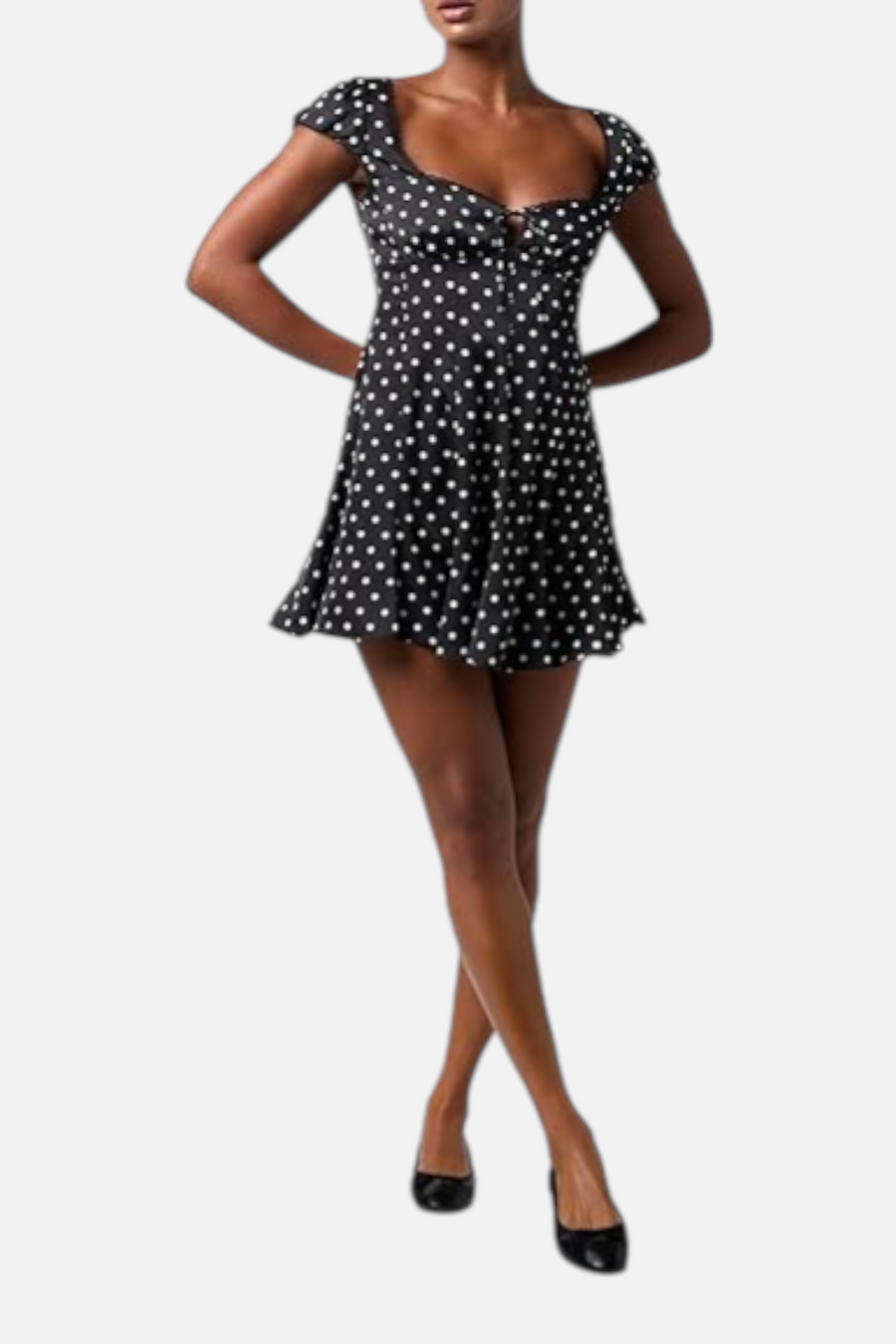 Lulus Cambria Sweetheart Mini Dress in Black & White