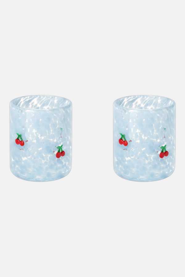 Swig Cherry Pop Charm Glass Tumbler, Set of Two