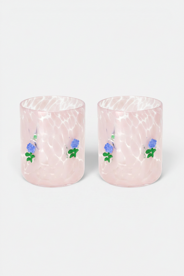 Swig Hydrangeas Charm Glass, Set of 2