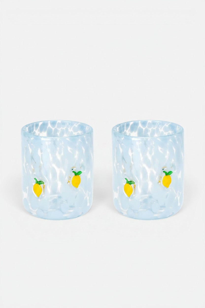 Swig Lemon Meringue Charm Glass, Set of 2 – front view