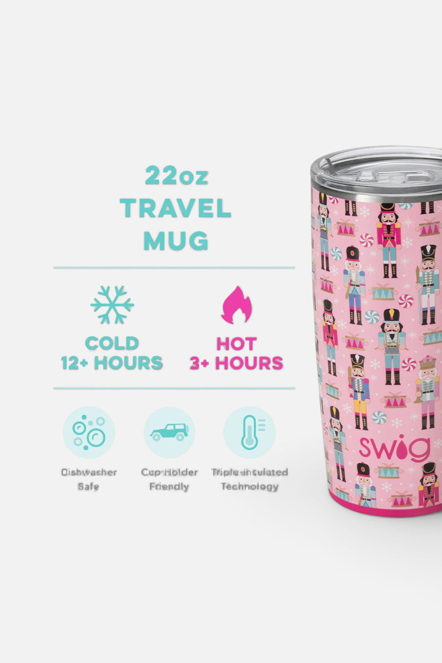 Swig Nutcracker Travel Mug - 22 Oz – back view