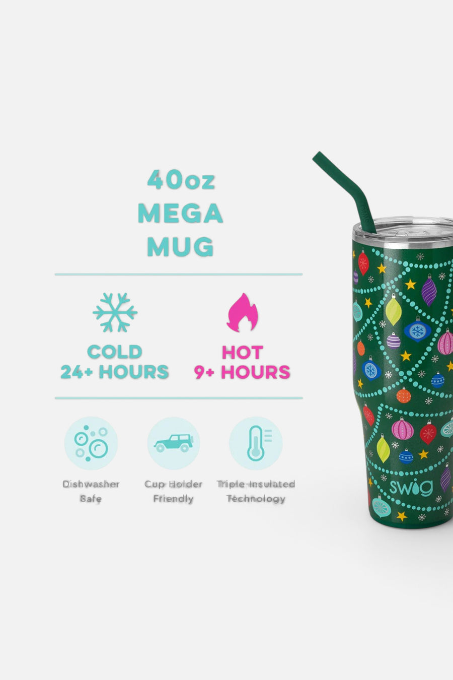 Swig O Christmas Tree Mega Mug, 40 Oz – detail