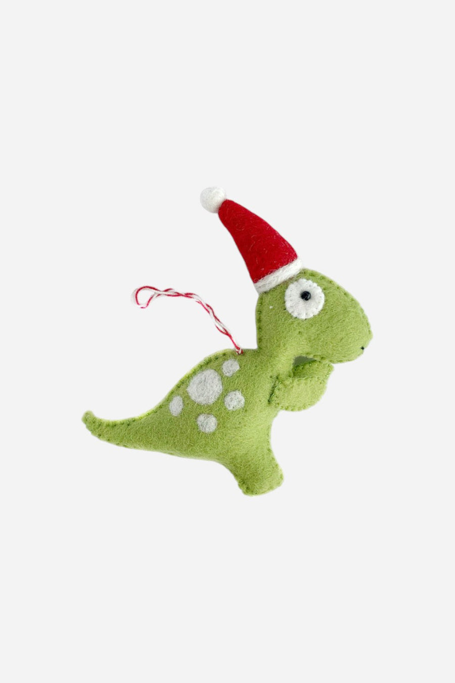 T-Rex In Santa Hat Ornament – front view