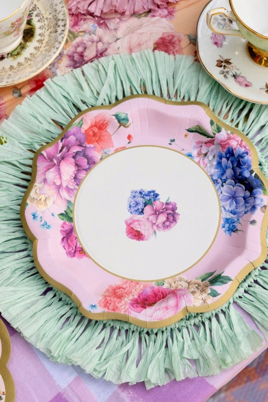 Talking Tables Summer Tea Party Multicolored Plates – flat lay