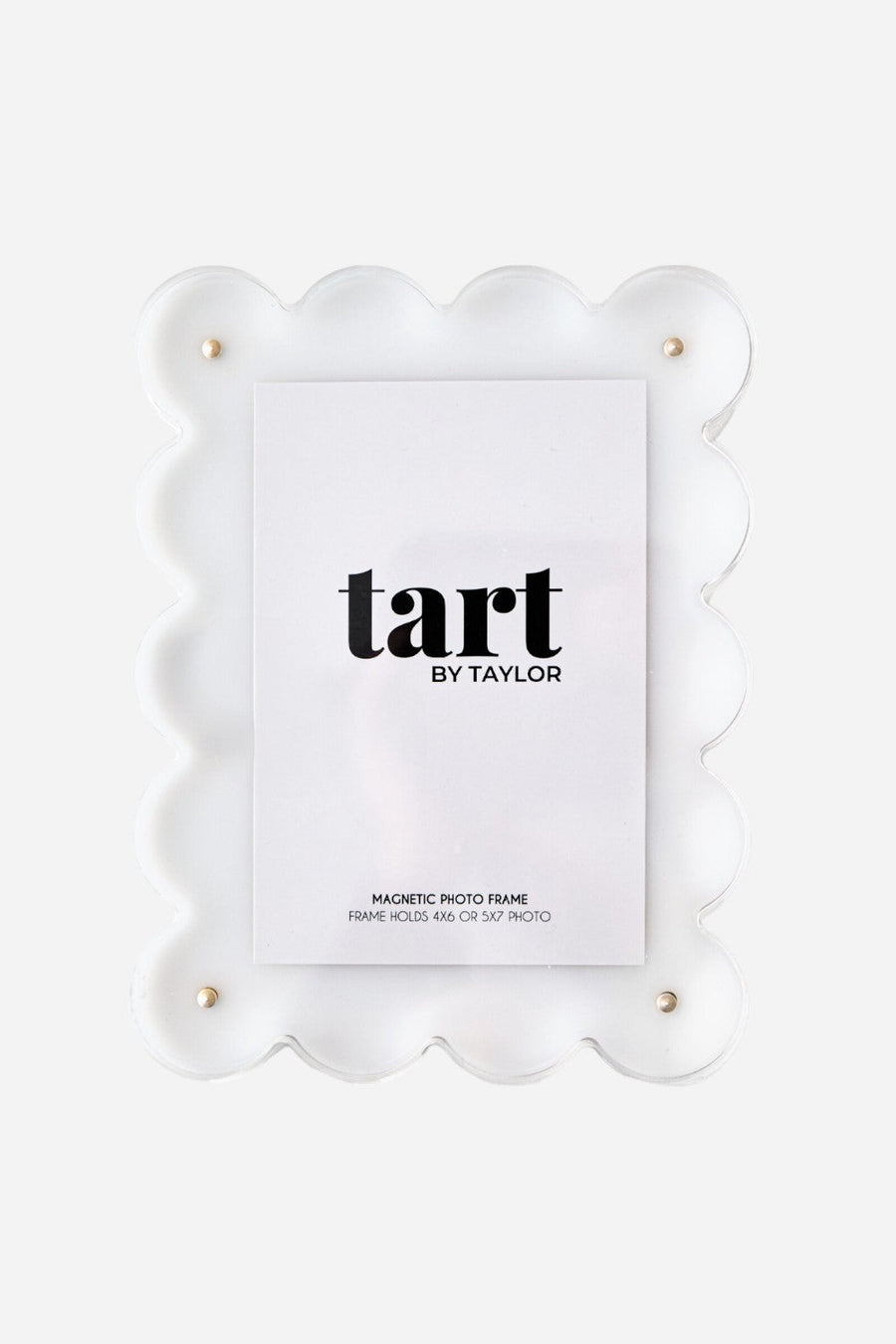 Tart By Taylor Acrylic Frame in White – front view