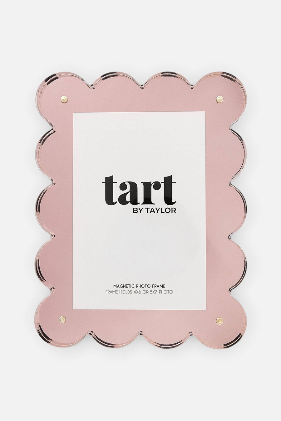 Tart By Taylor Chrome Acrylic Picture Frame in Light Pink – front view