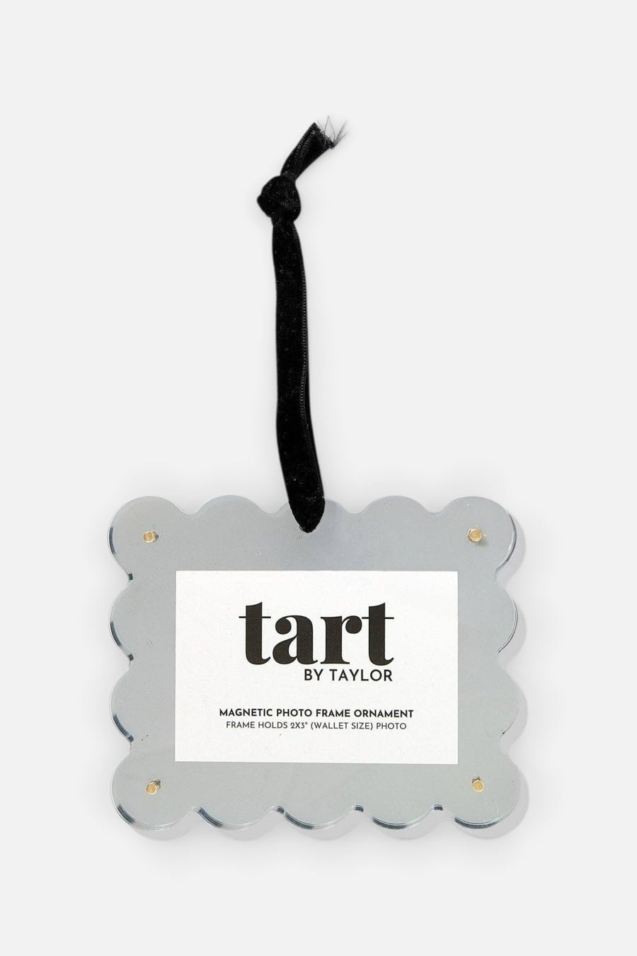 Tart By Taylor Chrome Frame Ornament in Silver – front view
