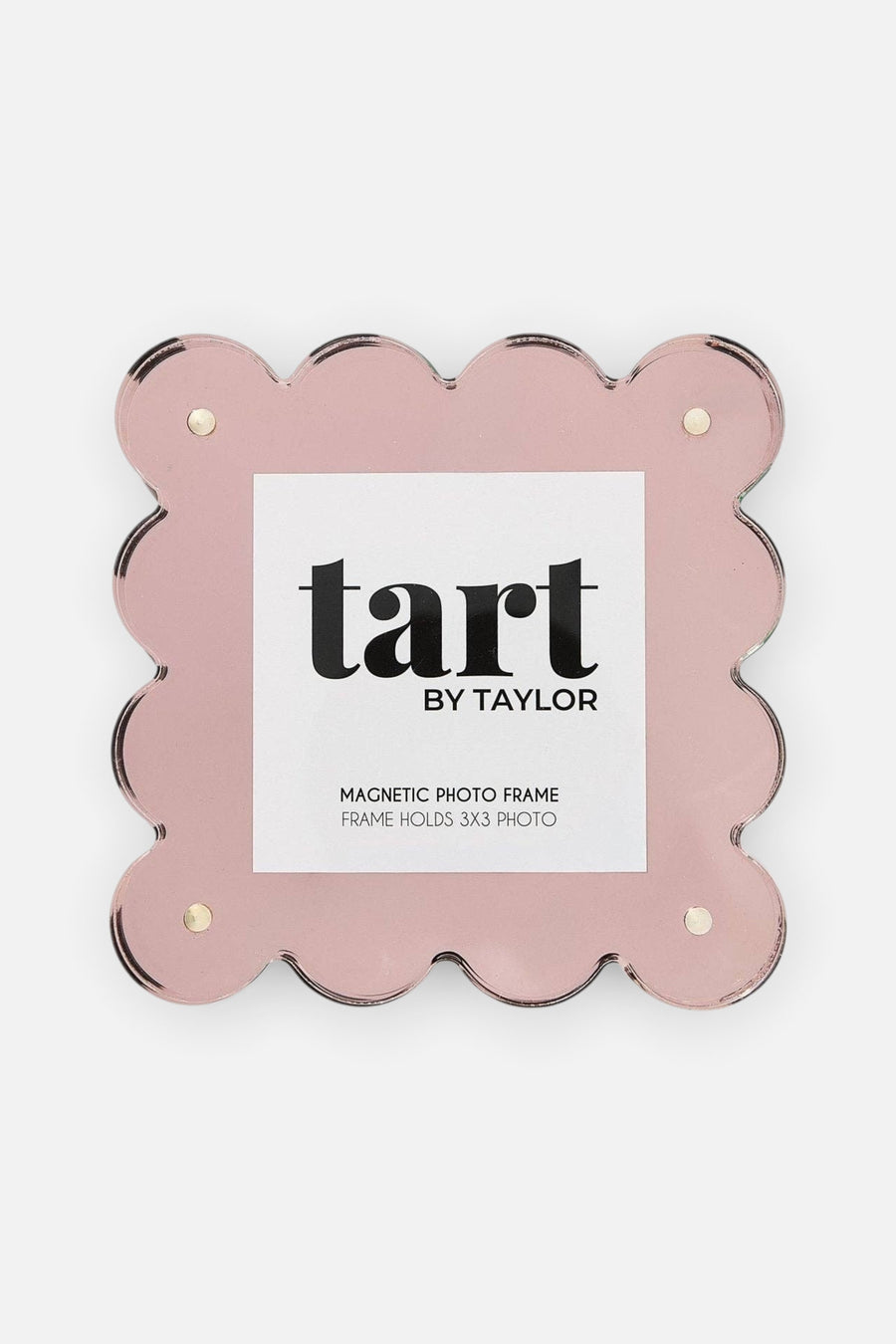 Tart By Taylor Chrome Mini Acrylic Picture Frame in Light Pink – front view