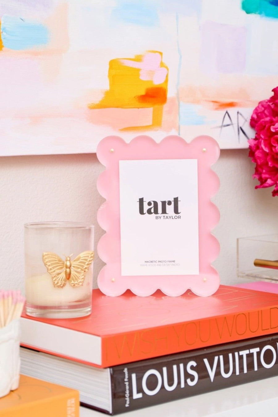 Tart by Taylor Light Pink Acrylic Picture Frame – back view