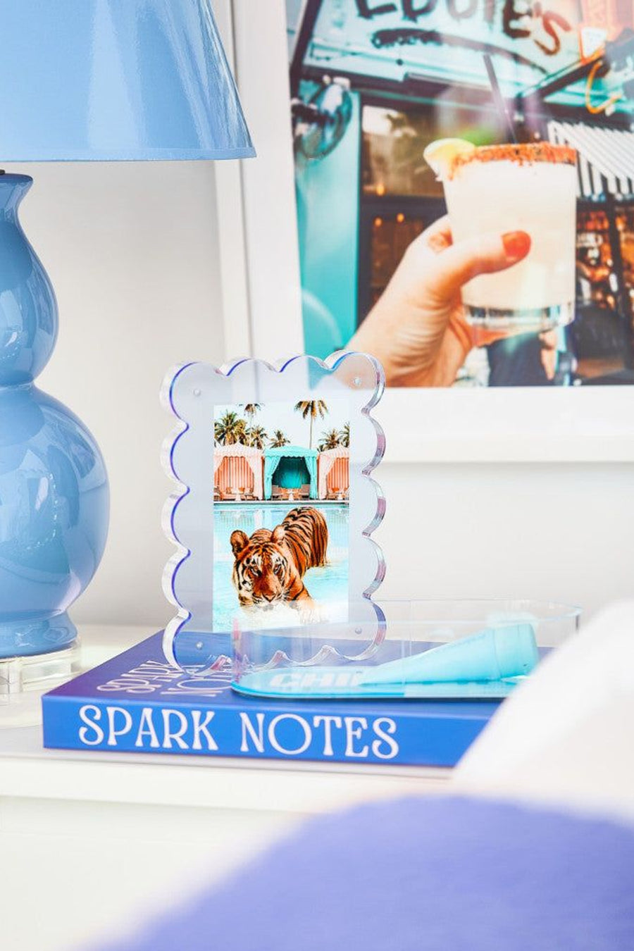 Tart by Taylor Neon Blue Acrylic Picture Frame – back view