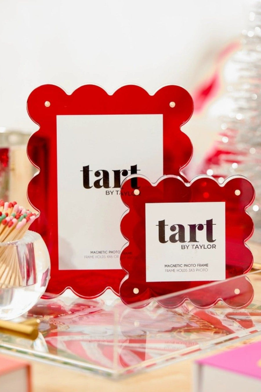 TART BY TAYLOR Red Acrylic Frame – back view