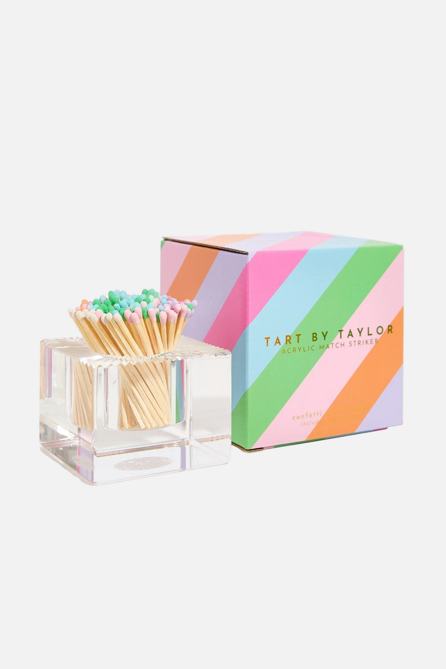 Tart by Taylor Square Match Striker with Confetti Matches – front view
