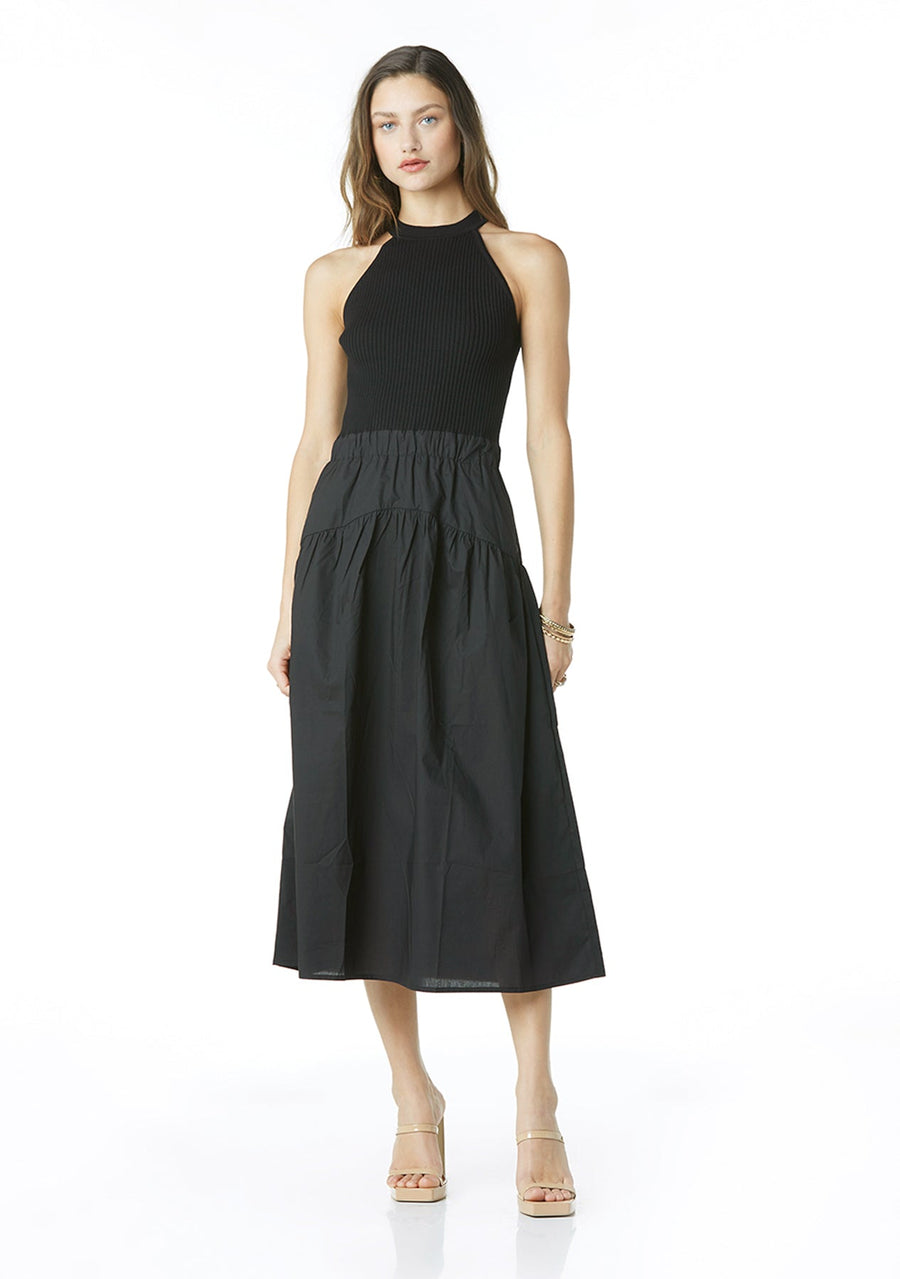 Tart Collections Harbor Knit Dress in Black – flat lay