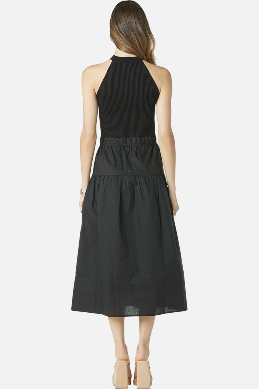 Tart Collections Harbor Knit Dress in Black – side view