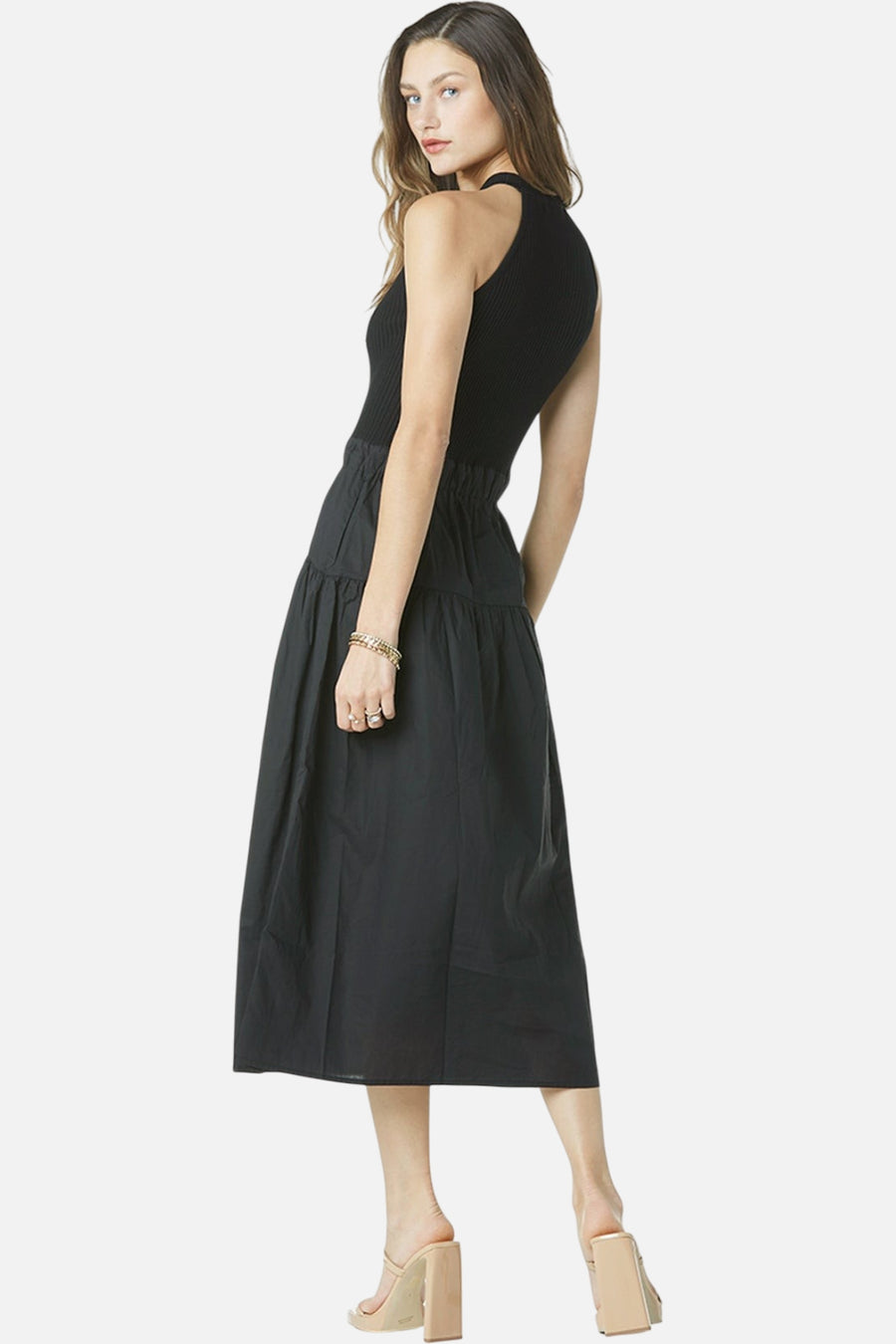 Tart Collections Harbor Knit Dress in Black – side view