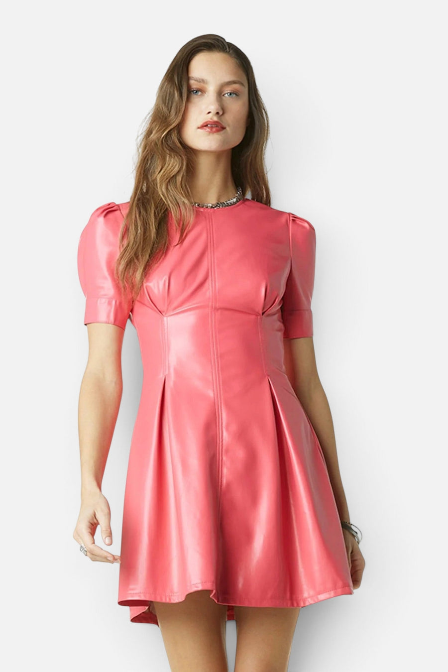 Tart Collections Umiko Dress in Azalea Pink – on model