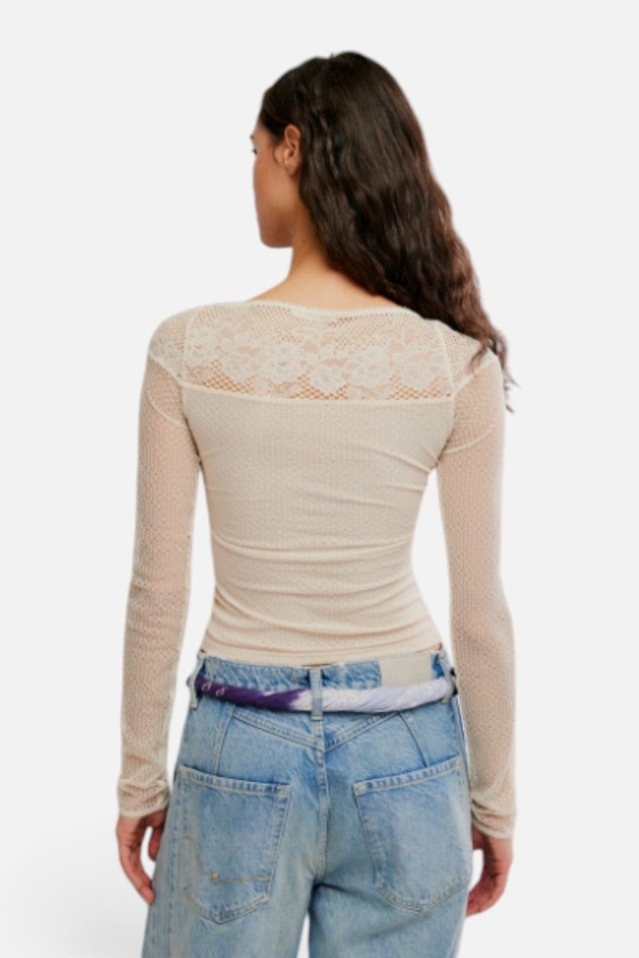Free People Night Mode Long Sleeve Layering Top in Tea