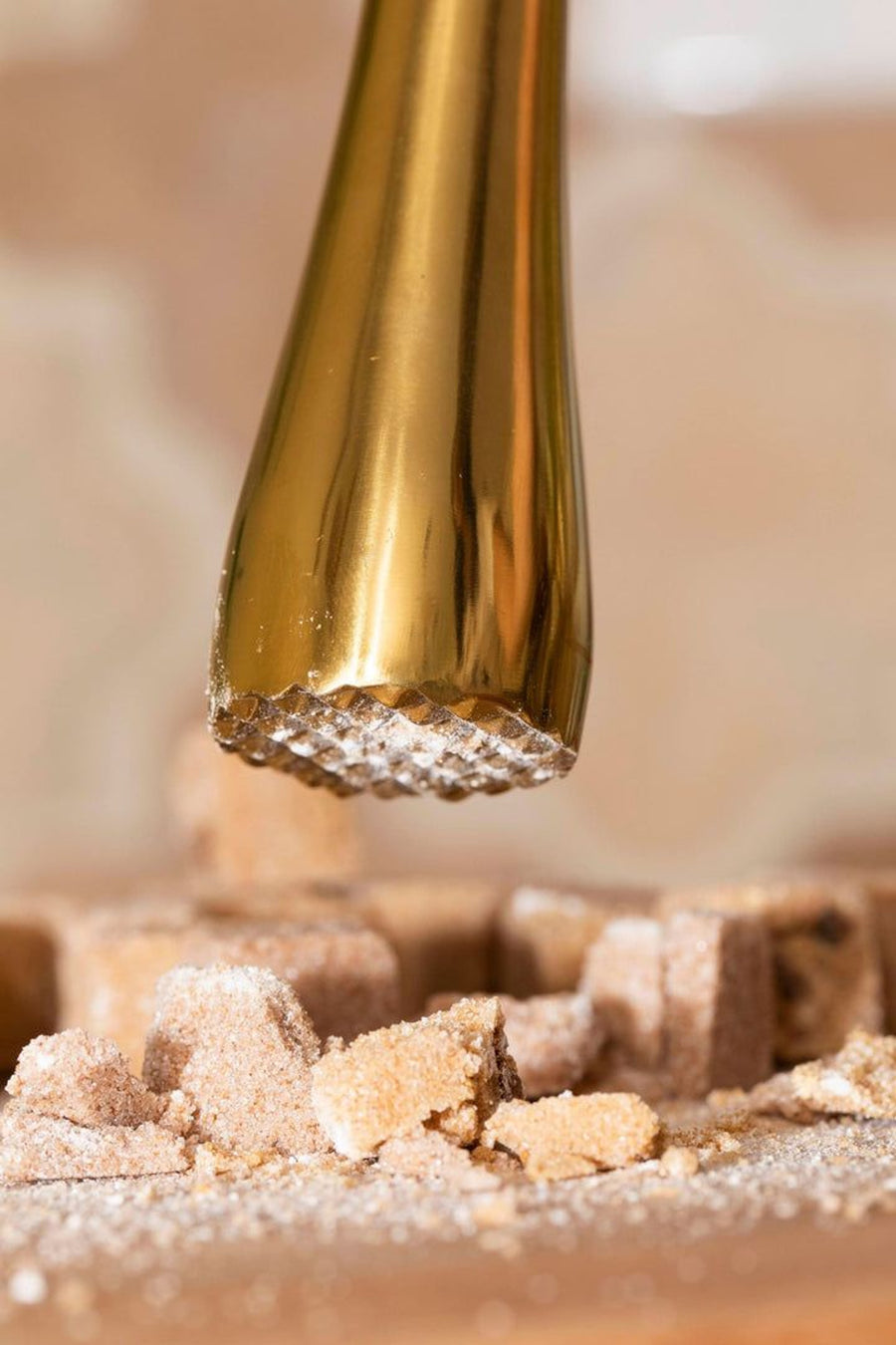 Teaspressa Muddler in Shiny Gold – back view