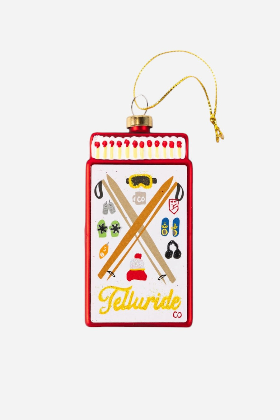 Telluride Matchbook Ornament – front view