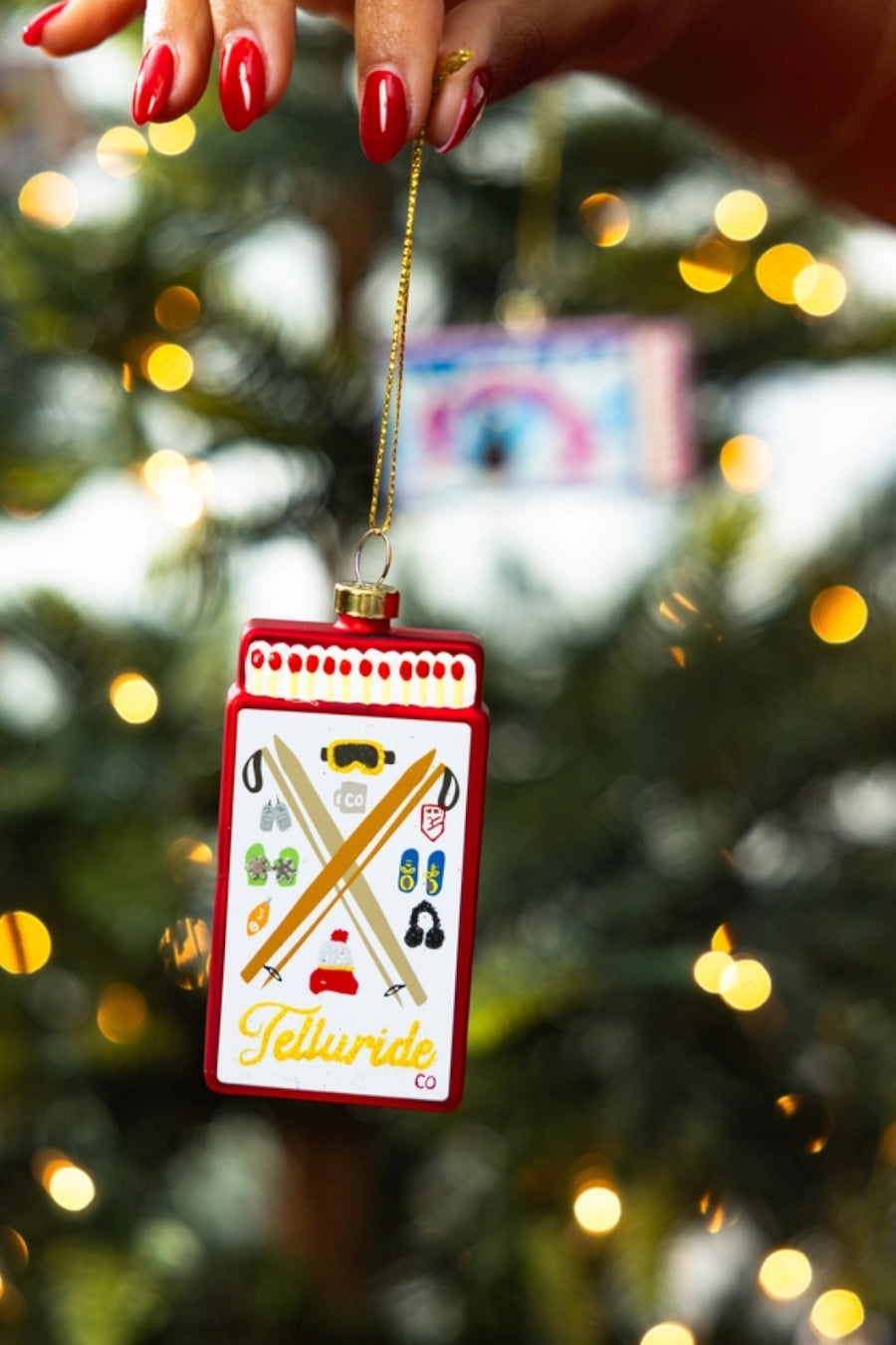 Telluride Matchbook Ornament – side view