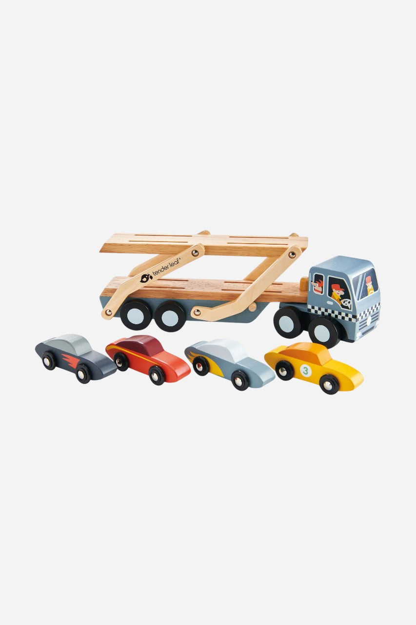 Tender Leaf Toy Car Transporter – back view