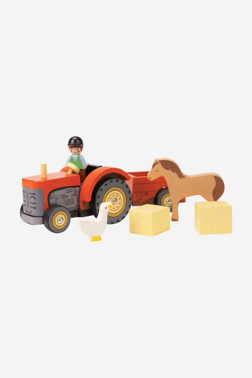 Tender Leaf Toy Farmyard Tractor – front view