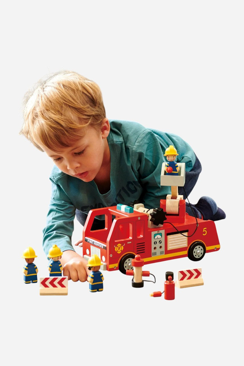 Tender Leaf Toy Fire Engine – back view