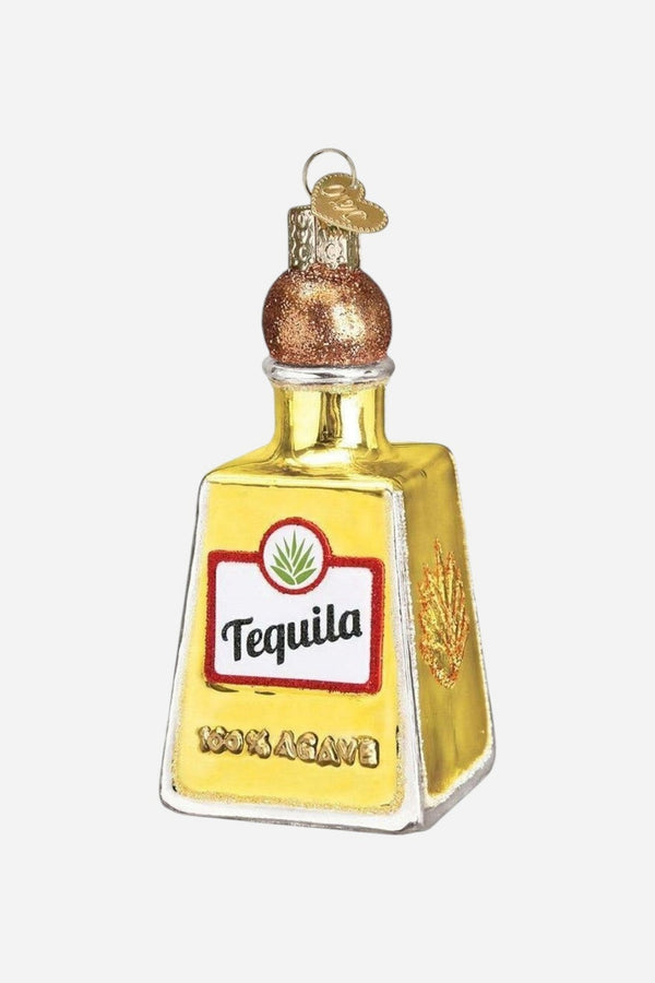 Tequila Bottle Glass Ornament