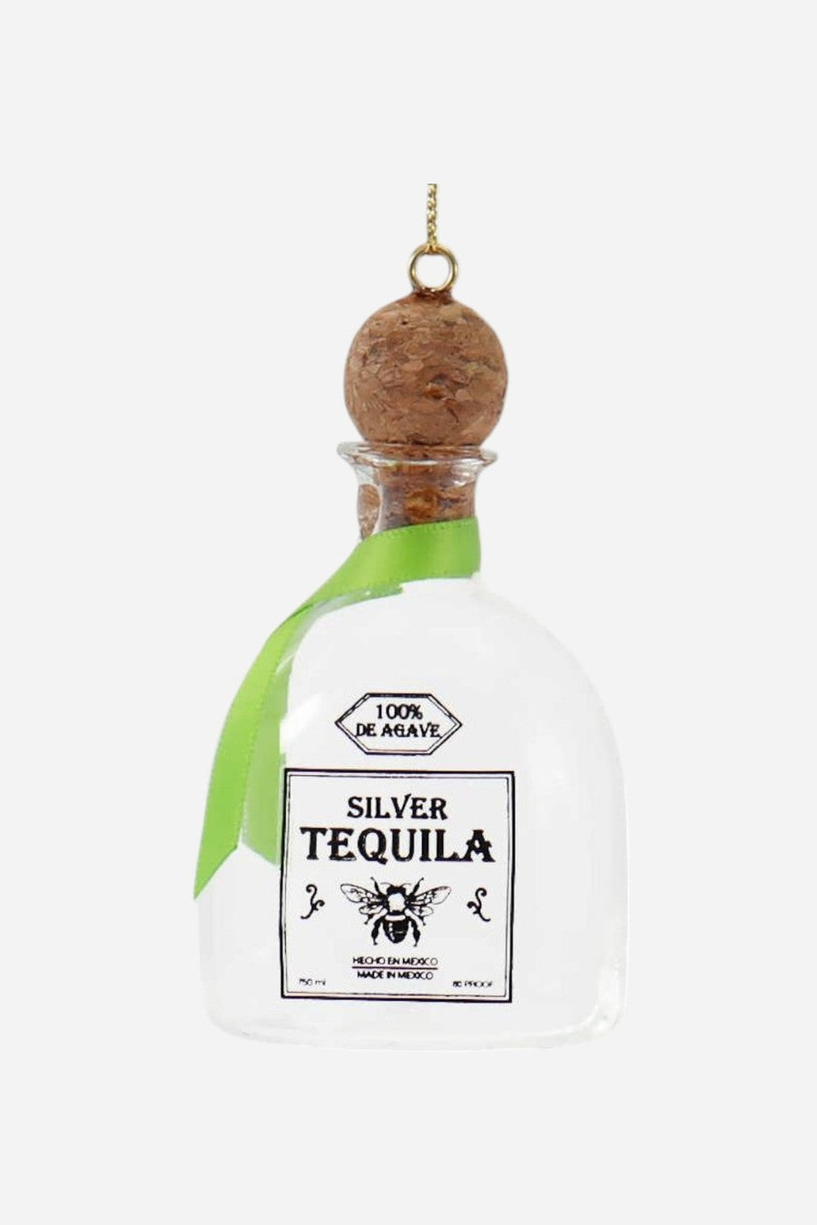 Tequila Bottle Ornament – front view