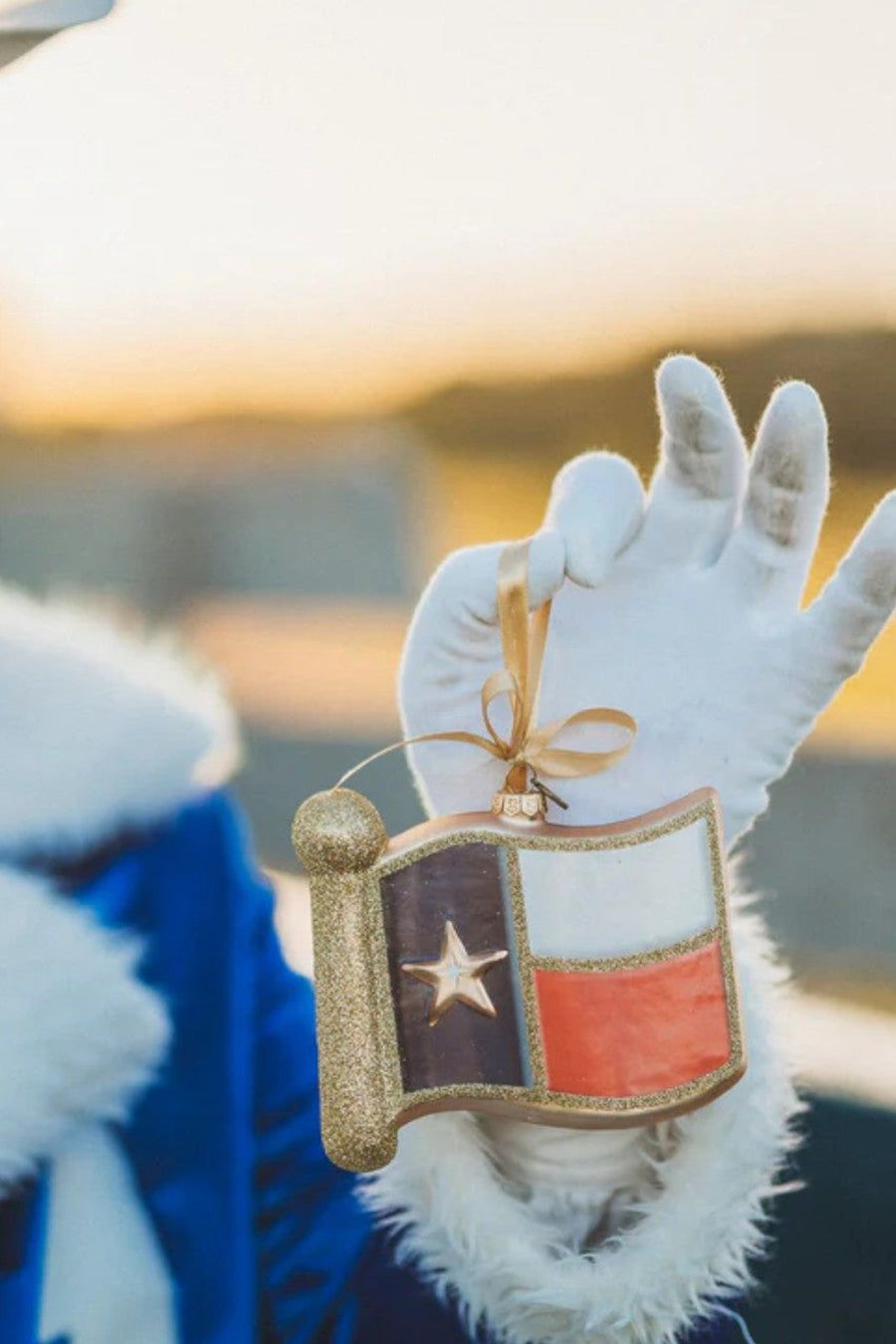 Texan Christmas Flag Ornament – back view