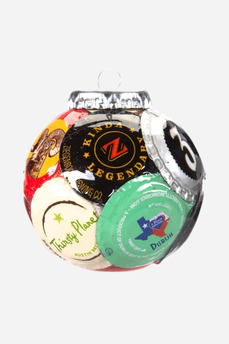 Texas Breweries Bottle Cap Ornament – three-quarter view