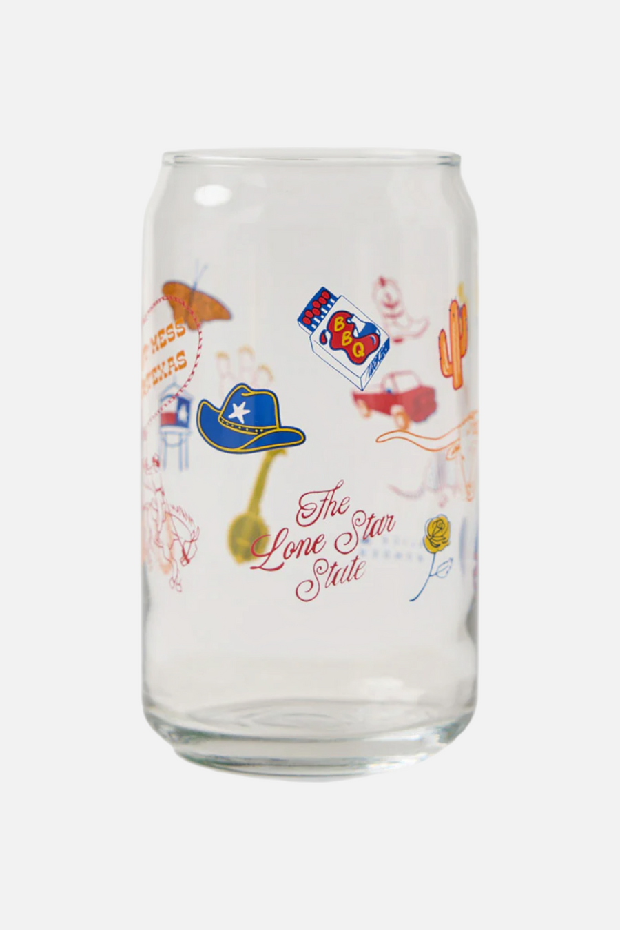 Texas Icons Can Glass – front view