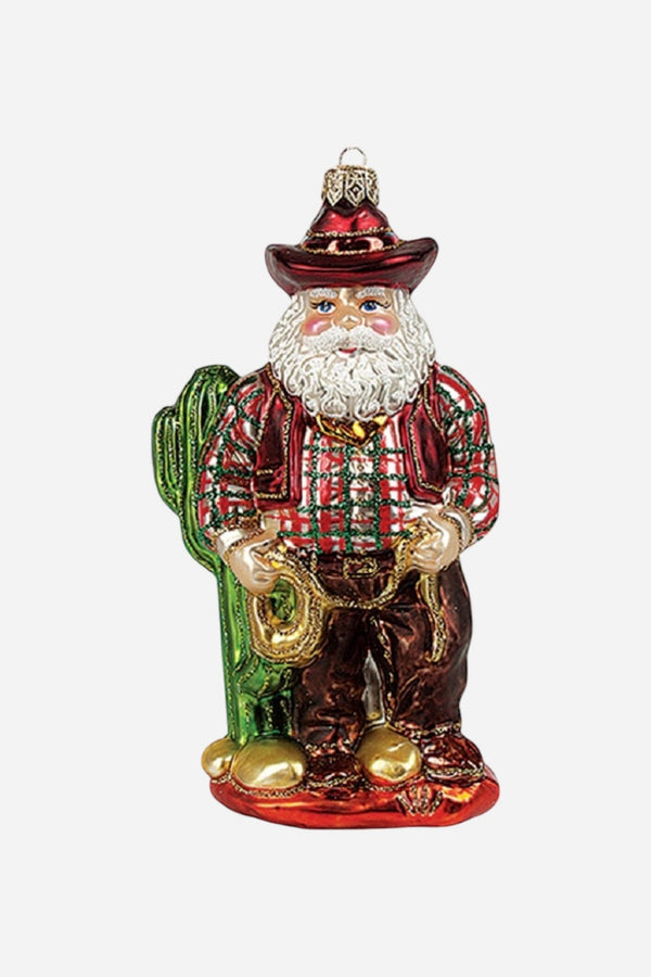 Texas Santa Lasso Ornament