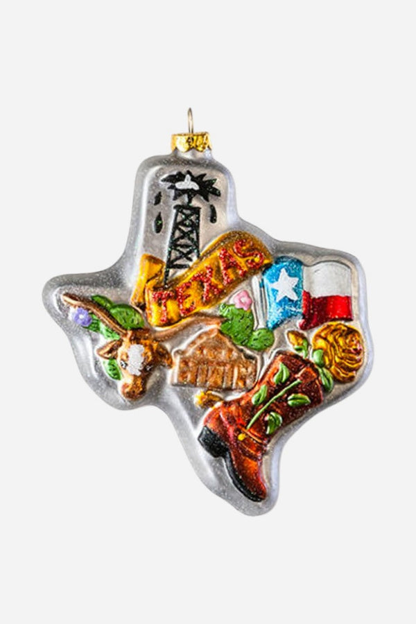 Texas State Glass Ornament