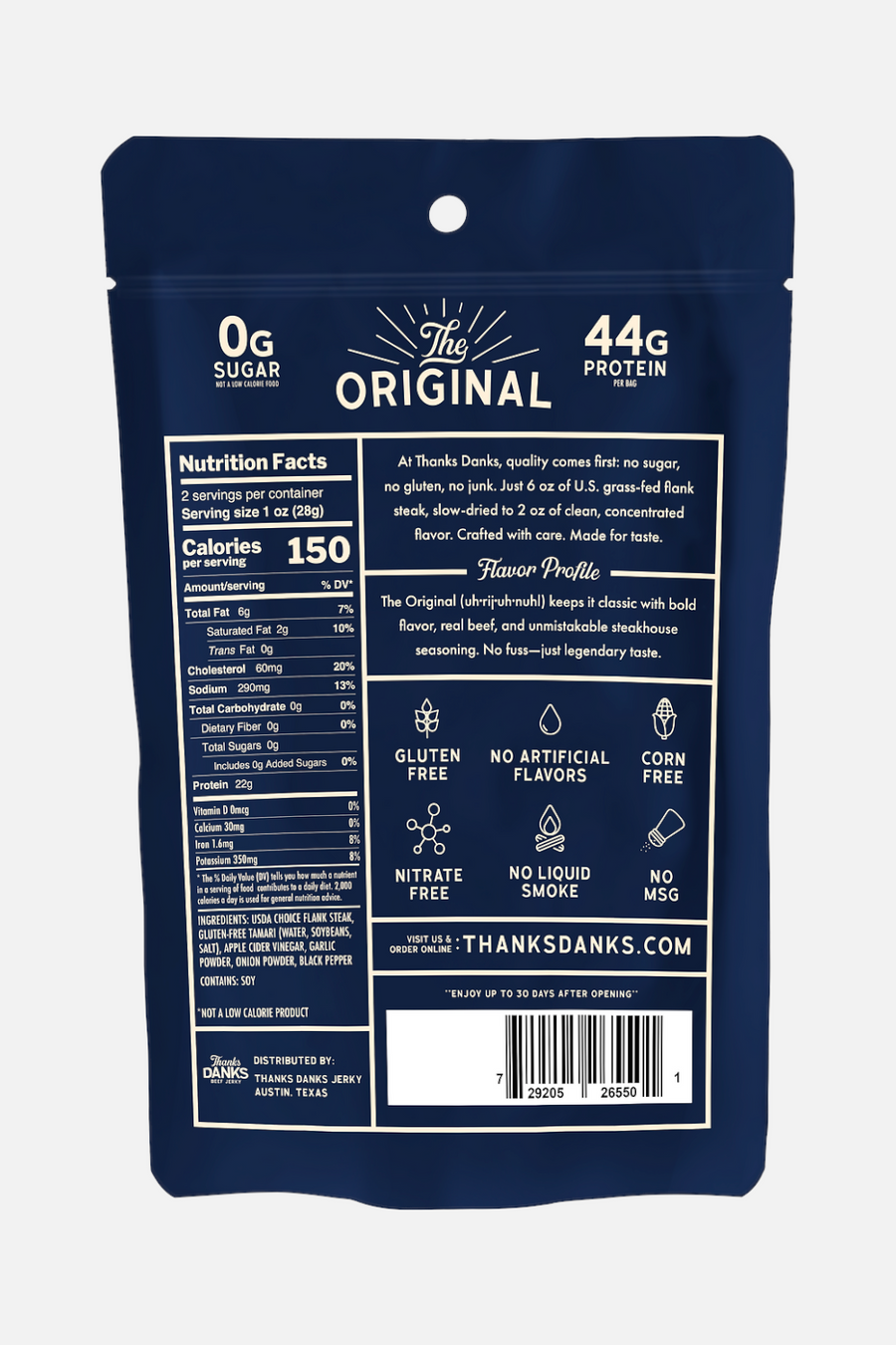 Thanks Danks The Original Jerky – back view