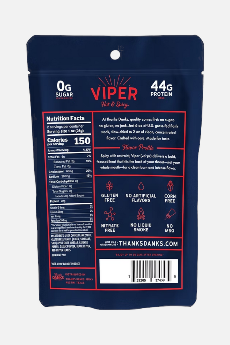 Thanks Danks Viper Jerky – back view