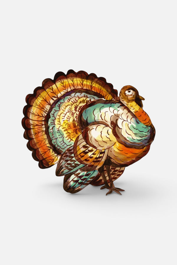 Hester & Cook Thanksgiving Turkey Die-Cut Placemats, Set of 12