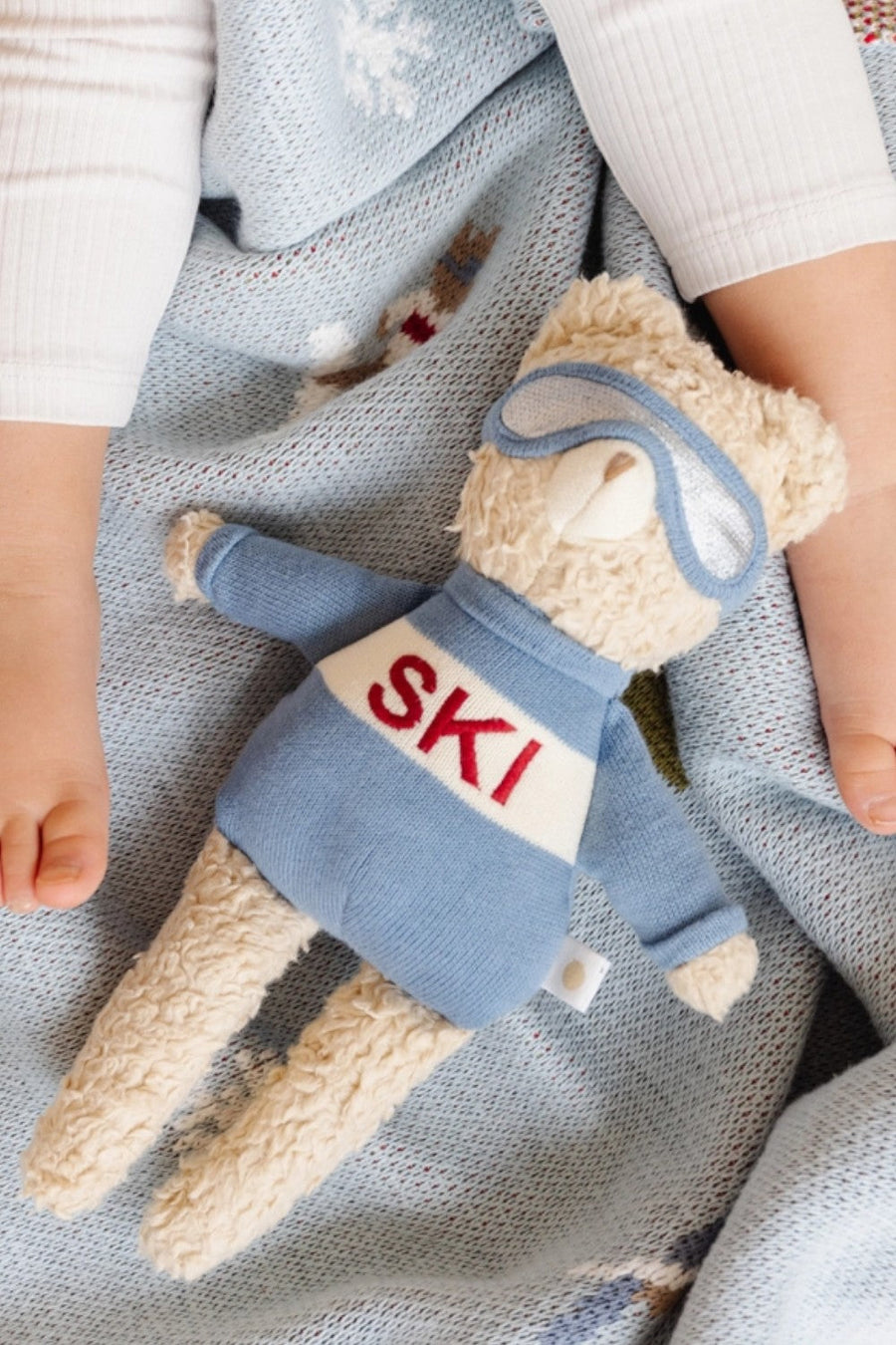 The Blueberry Hill Benjamin Bear Ski Plush Toy – side view