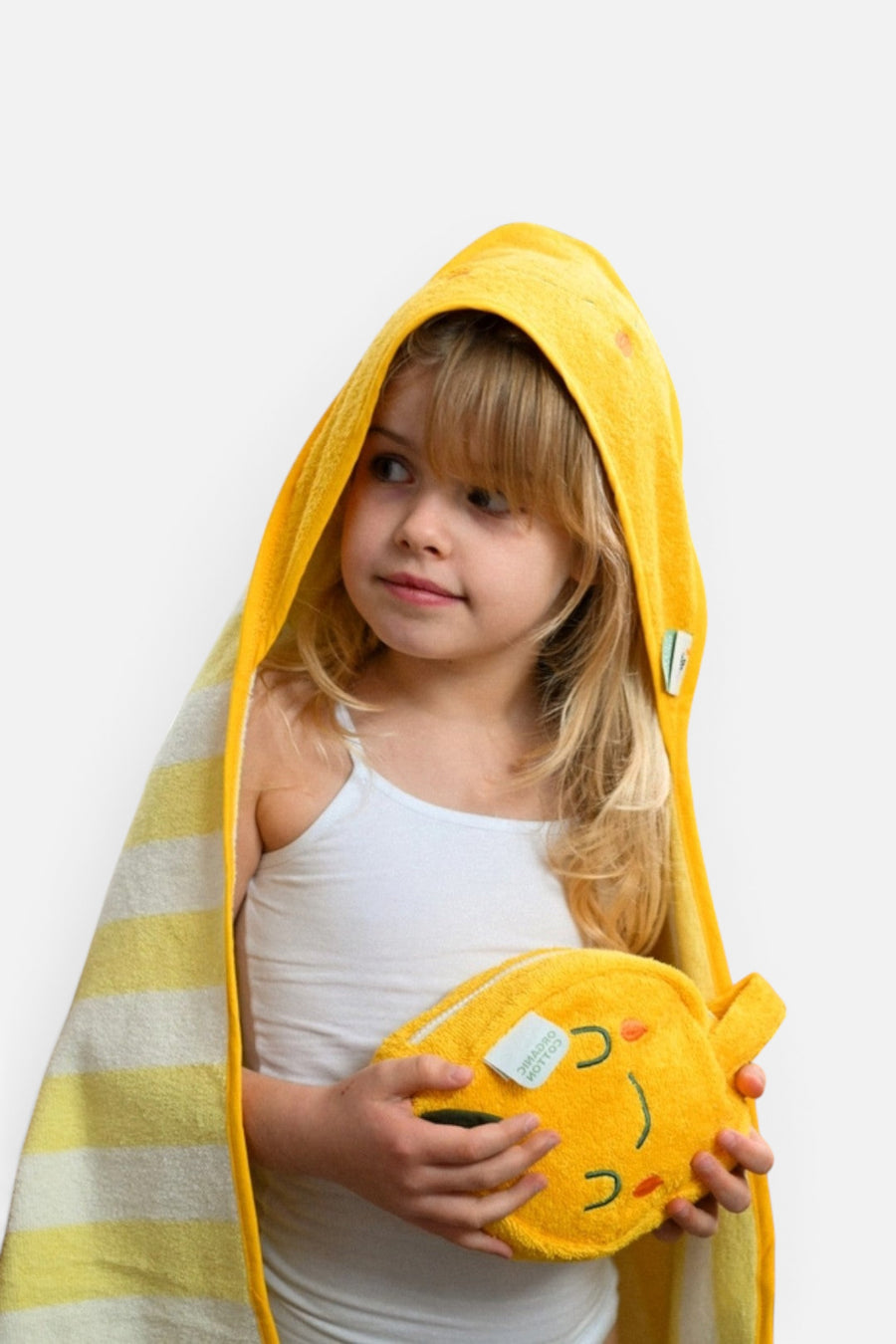 The Cotton Cloud Terry Cotton Kid Hooded Towel Lola Lemon – back view