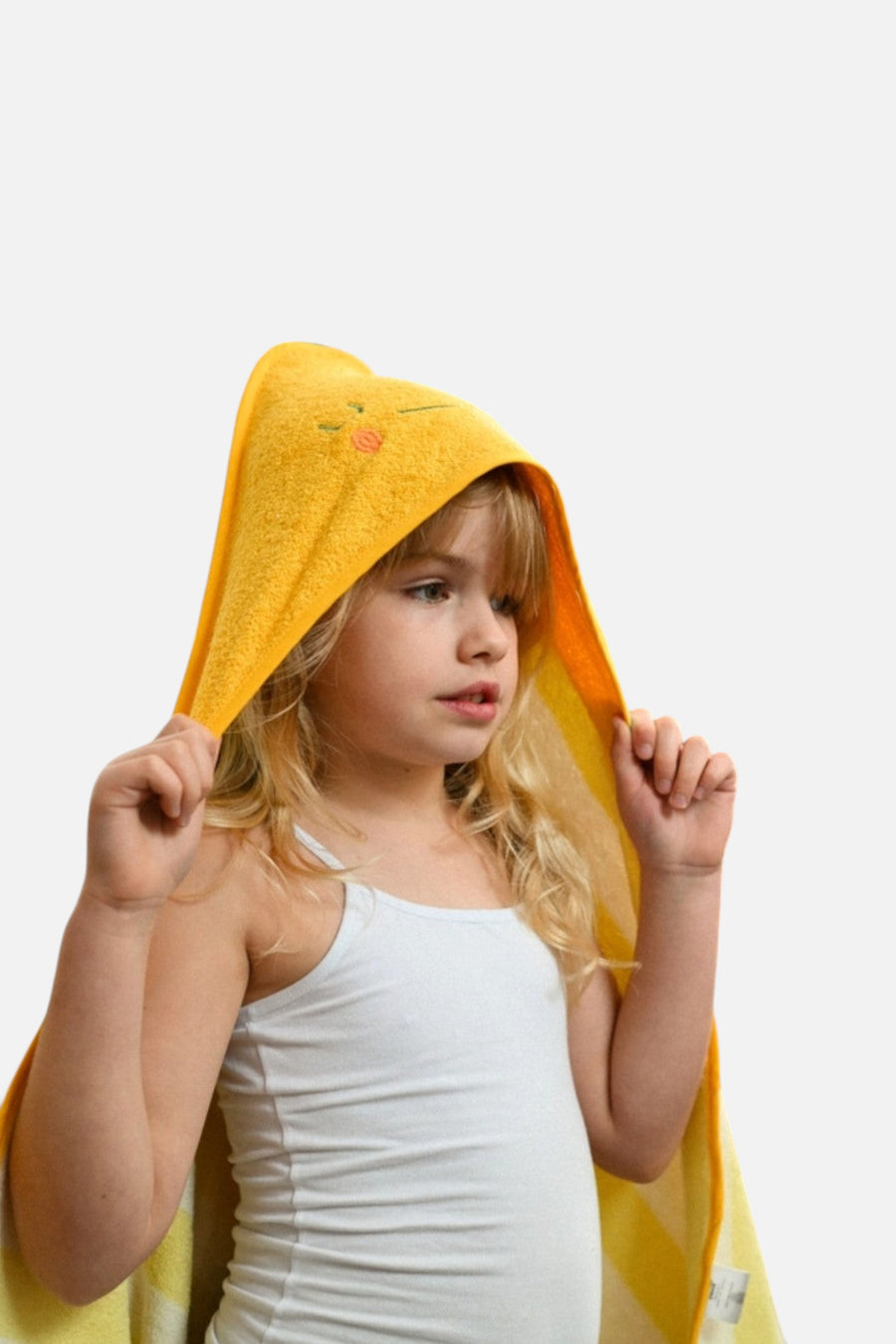 The Cotton Cloud Terry Cotton Kid Hooded Towel Lola Lemon – side view