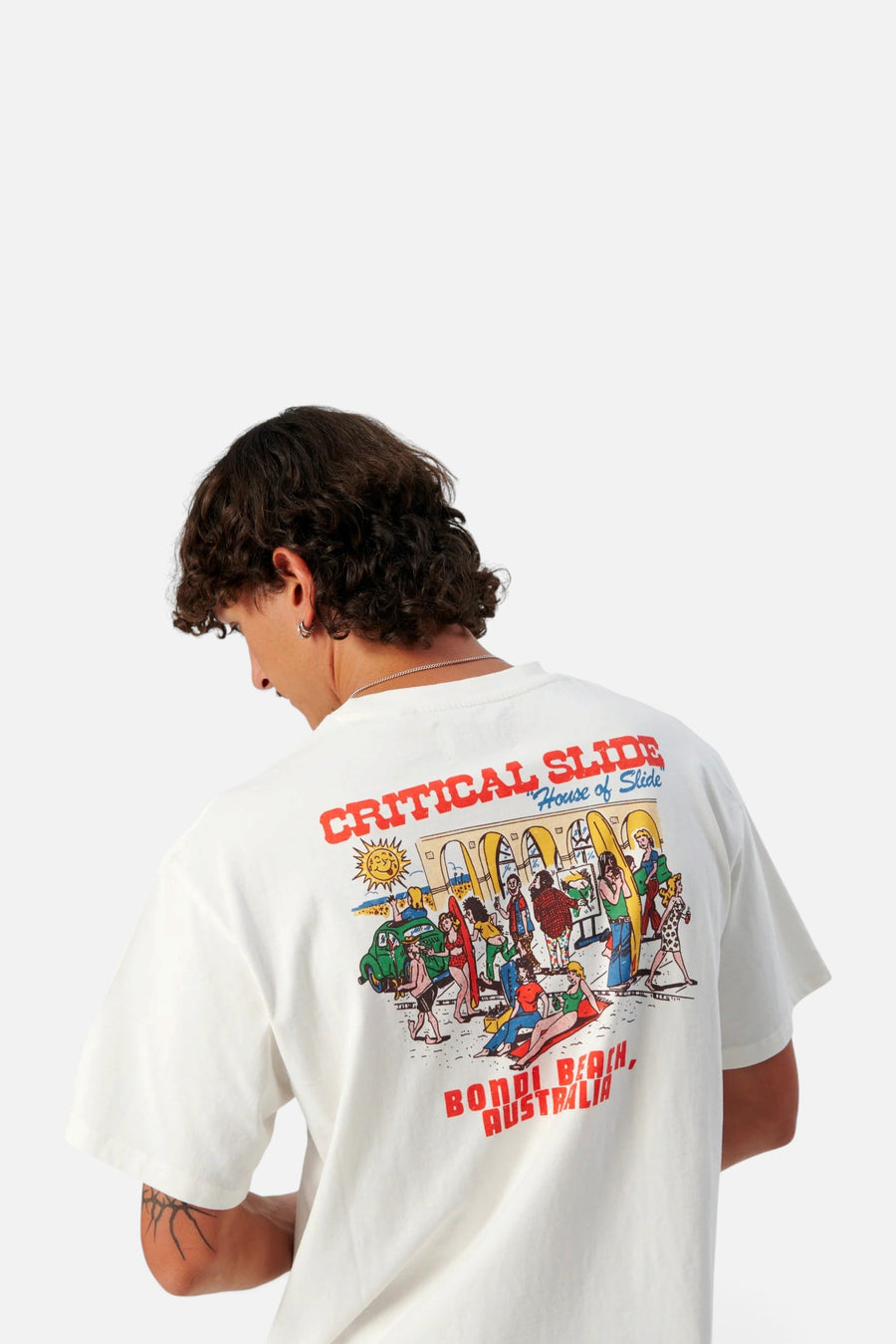 The Critical Slide Societ Pavilion Tee in Vintage White – side view