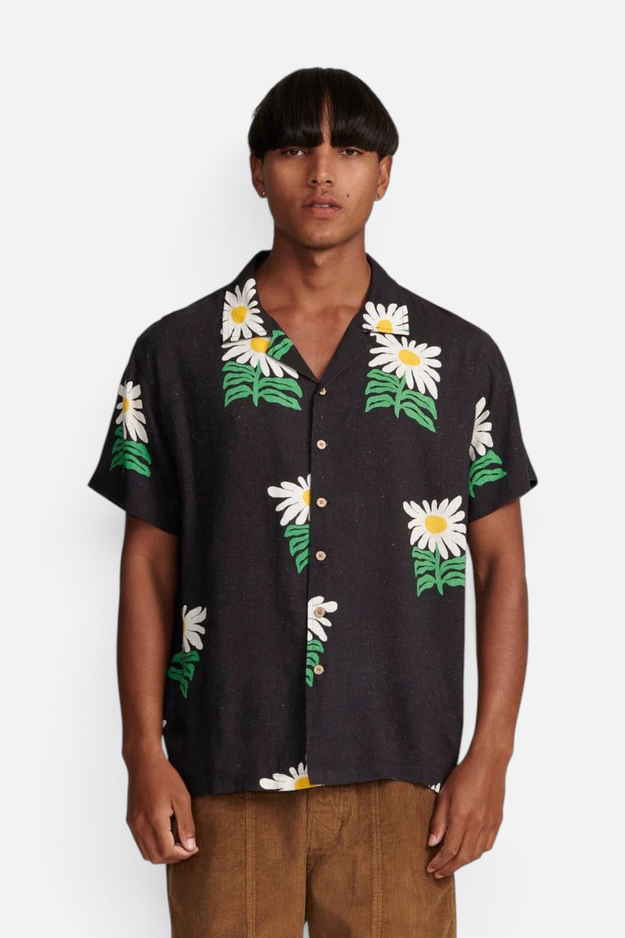 The Critical Slide Society Calen Resort Shirt in Black – front view