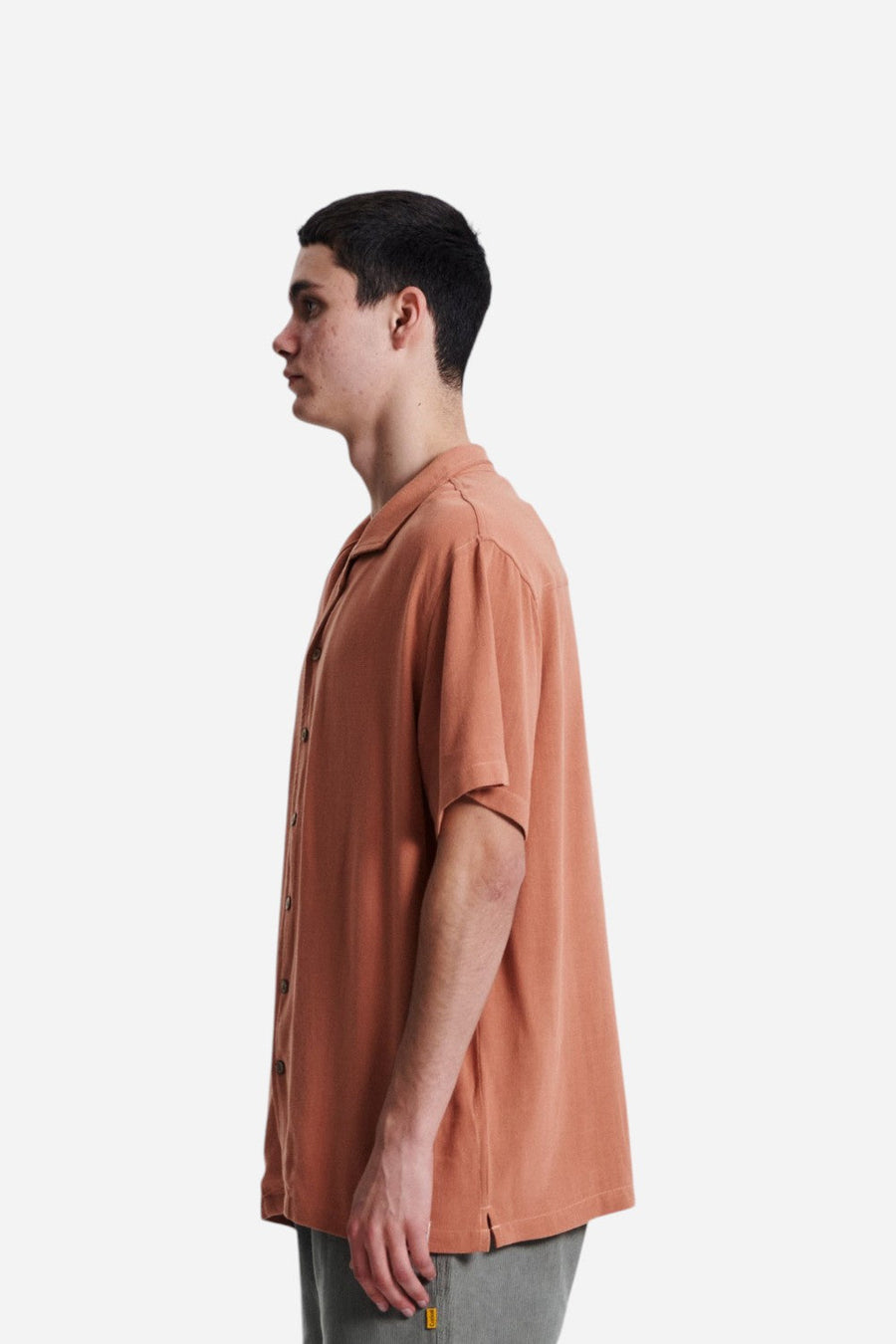 The Critical Slide Society Ernie Resort Shirt in Dark Peach – back view